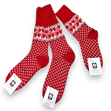 Lataa kuva Galleria-katseluun, Jouluiset merinovillasukat Design Jaana Huhtanen